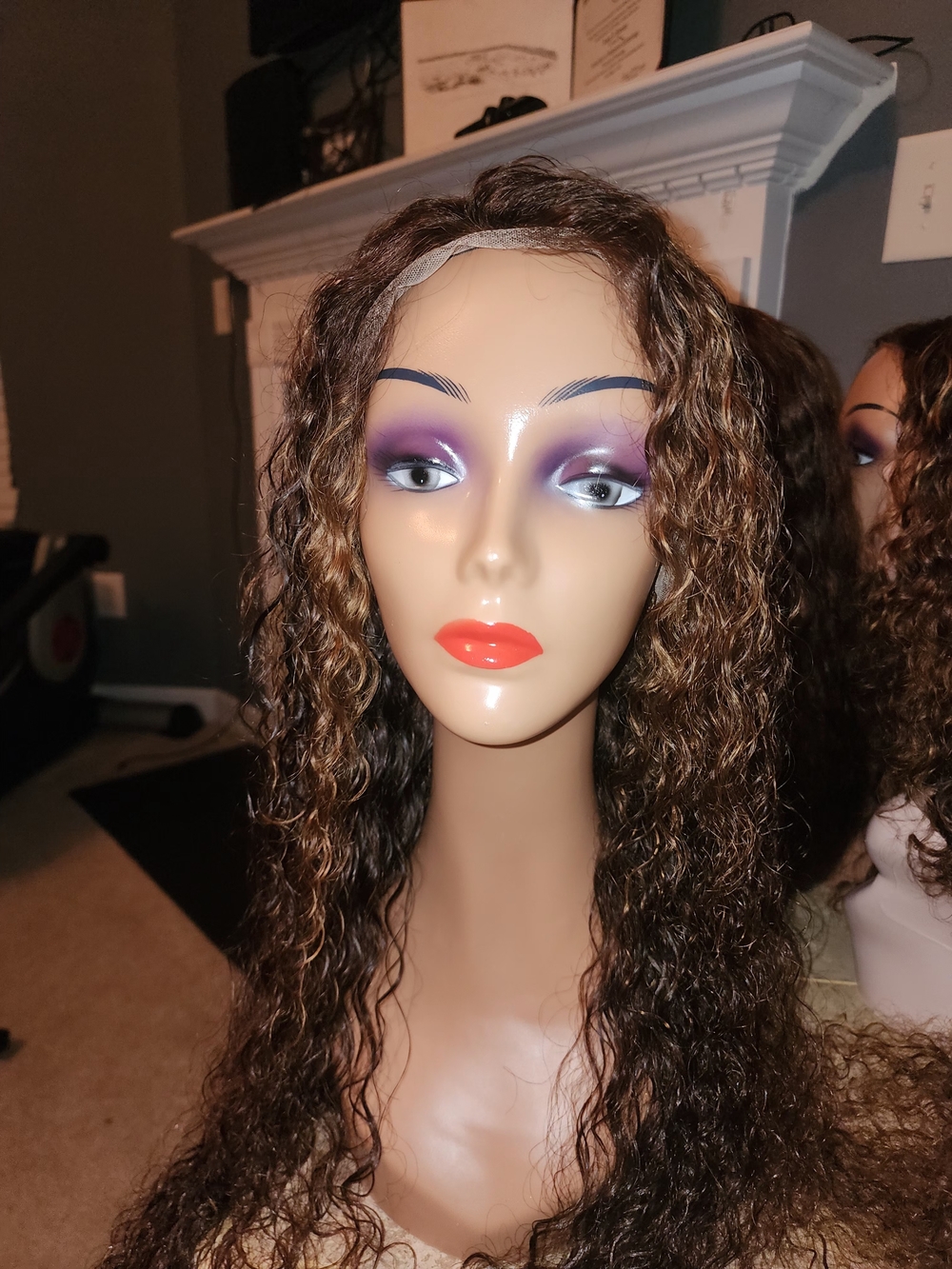 Long Curly Wig - Dark Brown